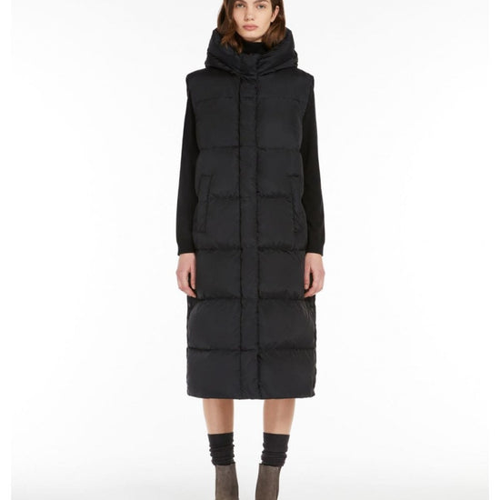 Young Ideas/Henmores - Zimino Quilted Long Gilet - 004 Black - 8