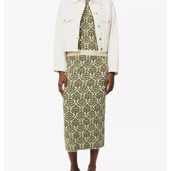 Young Ideas/Henmores - Zufolo Deco Print Short Sleeve Jumper - 011 Green Deco - S