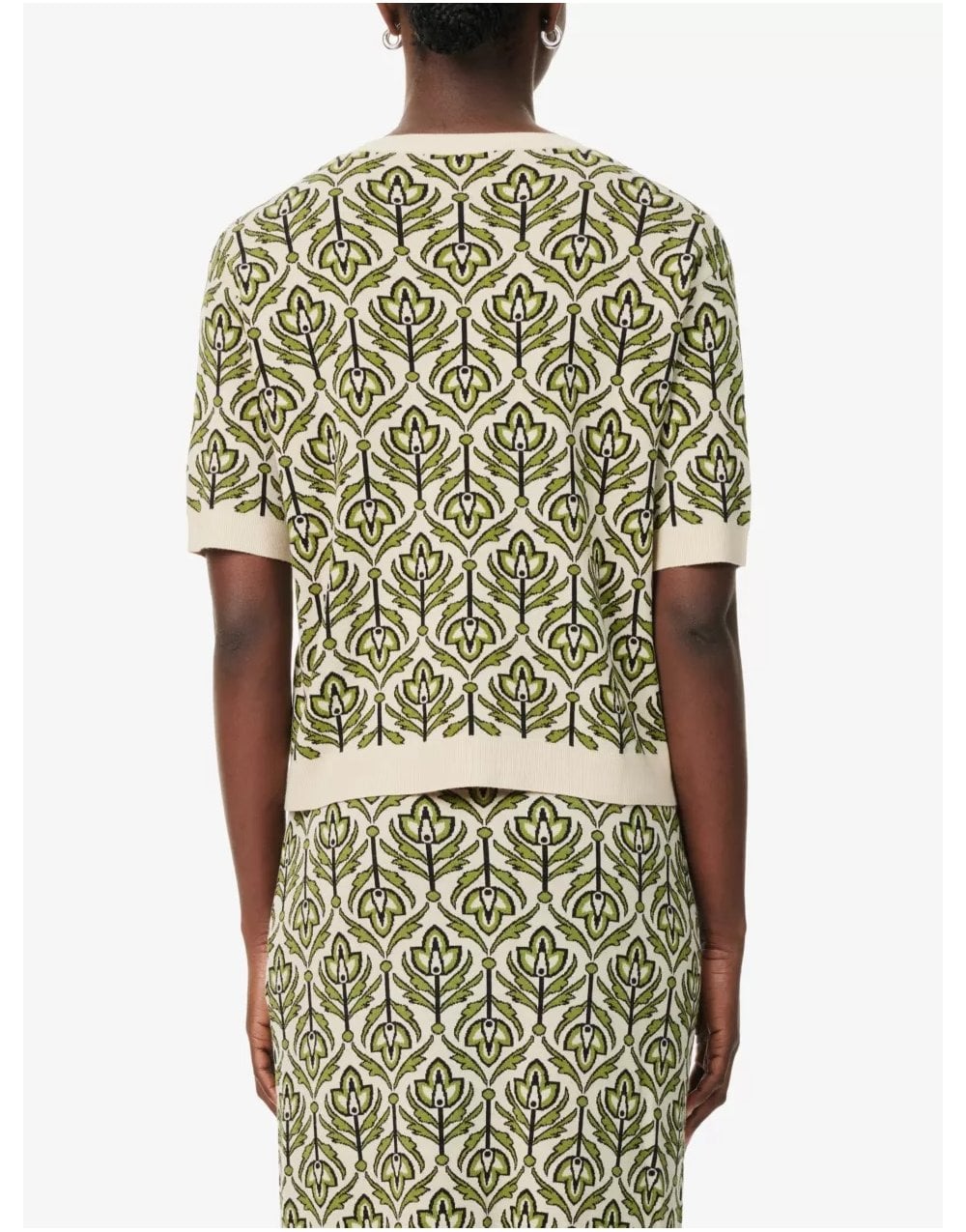 Young Ideas/Henmores - Zufolo Deco Print Short Sleeve Jumper - 011 Green Deco - S