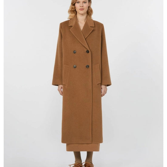 Young Ideas/Henmores - Zufolo Double Breasted Long Coat - 026 Camel - 8