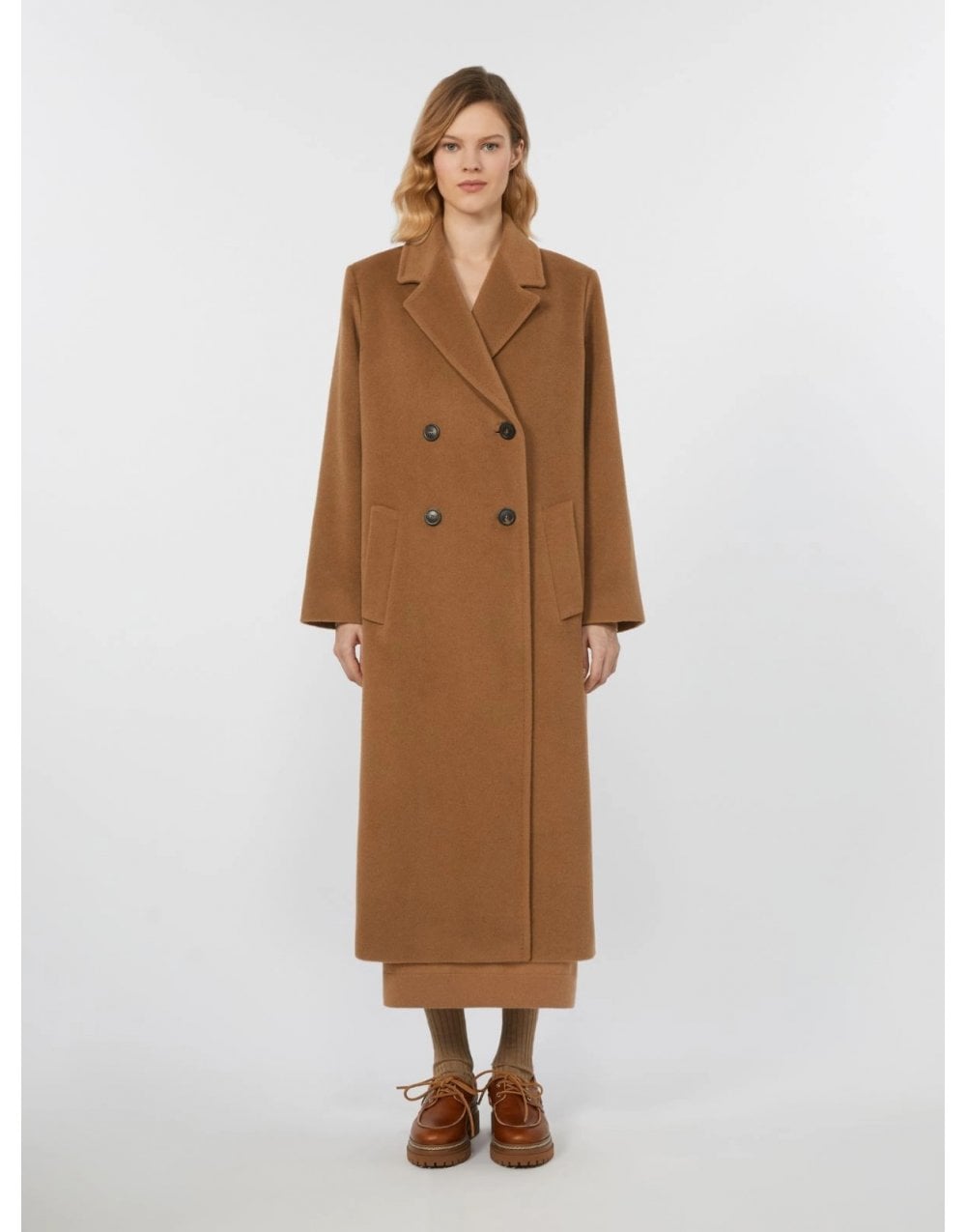 Young Ideas/Henmores - Zufolo Double Breasted Long Coat - 026 Camel - 8