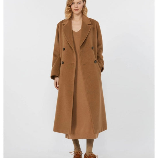 Young Ideas/Henmores - Zufolo Double Breasted Long Coat - 026 Camel - 8