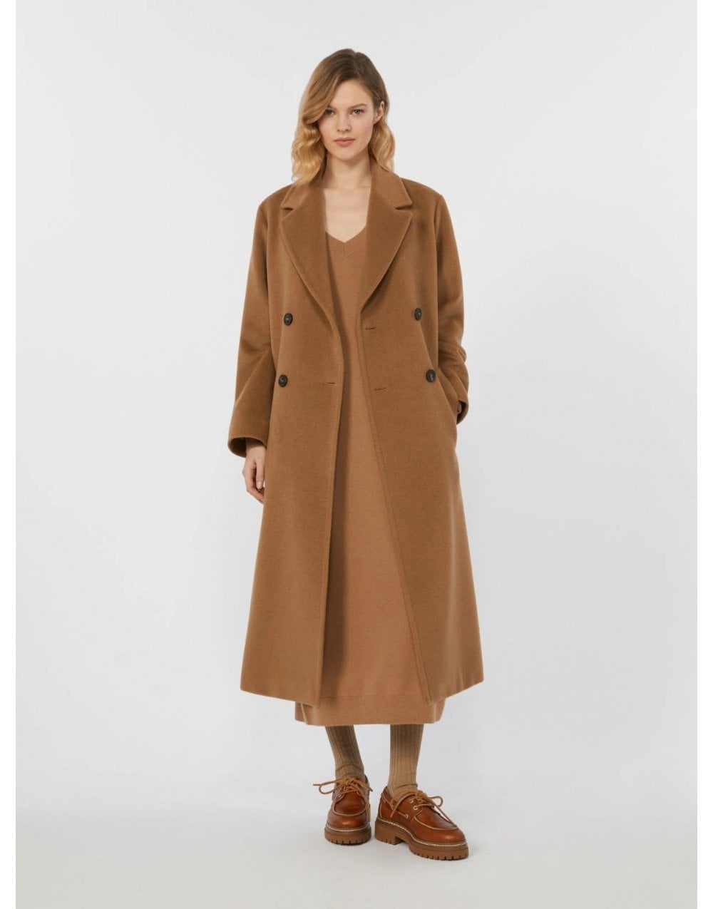 Young Ideas/Henmores - Zufolo Double Breasted Long Coat - 026 Camel - 8