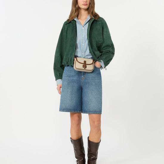 Young Ideas & Henmores - Zuppa Suede Short Jacket - 002 Dark Green - 8