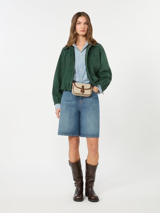 Young Ideas & Henmores - Zuppa Suede Short Jacket - 002 Dark Green - 8