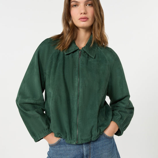 Young Ideas & Henmores - Zuppa Suede Short Jacket - 002 Dark Green - 8