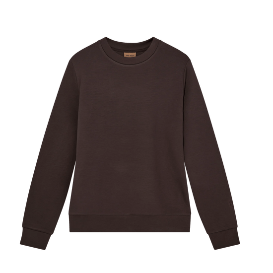 Young Ideas & Henmores -Abel Crew Neck Sweat -591 Chocolate Brown Melange -M