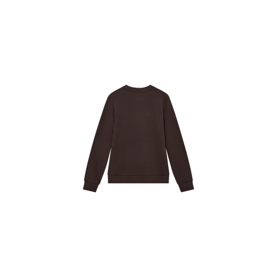 Young Ideas & Henmores -Abel Crew Neck Sweat -591 Chocolate Brown Melange -M