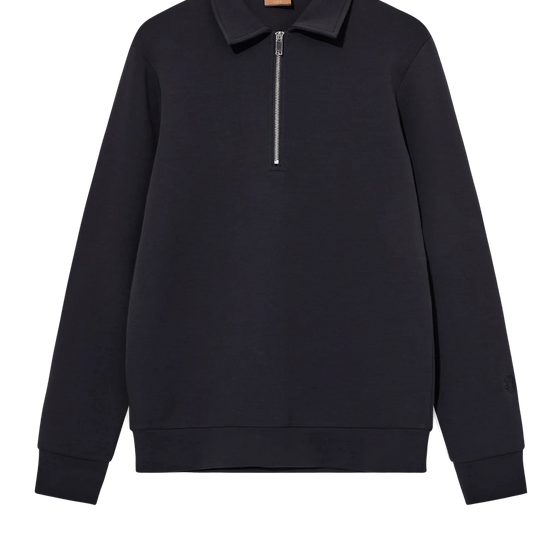 Young Ideas & Henmores -Abel Zip Polo Sweat -468 Salute Navy -M