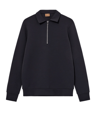 Young Ideas & Henmores -Abel Zip Polo Sweat -468 Salute Navy -M