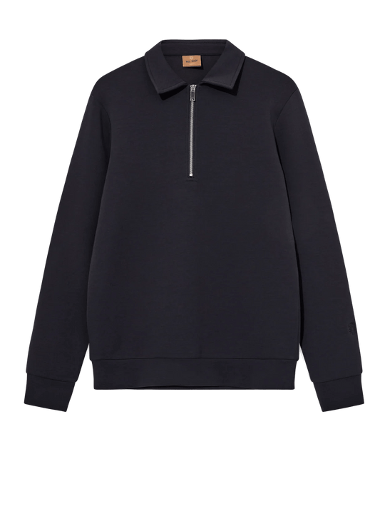 Young Ideas & Henmores -Abel Zip Polo Sweat -468 Salute Navy -M