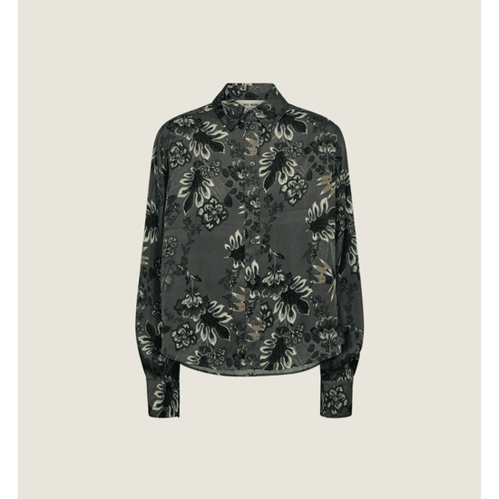 Young Ideas/Henmores - Abina Floro Print Shirt - 836 Dark Green - XS