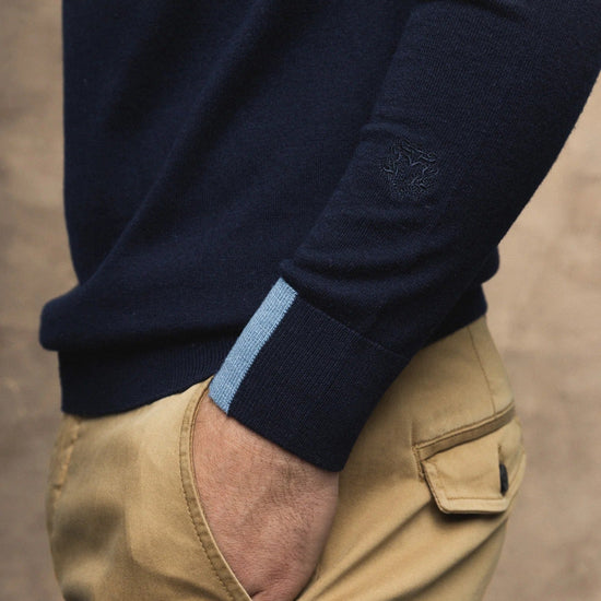 Young Ideas & Henmores -Adam Crew Neck Knit -469 Navy -M