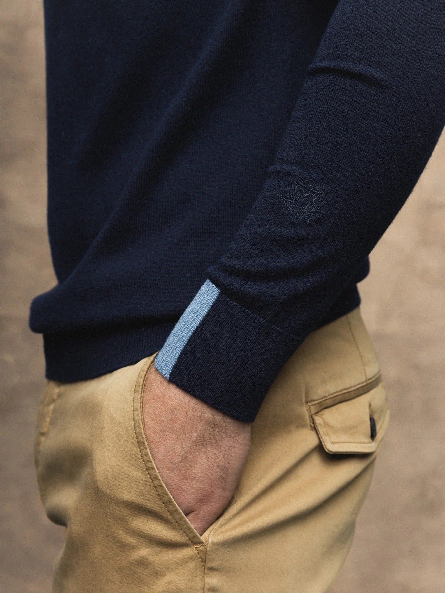Young Ideas & Henmores -Adam Crew Neck Knit -469 Navy -M