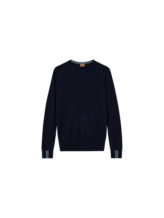 Young Ideas & Henmores -Adam Crew Neck Knit -469 Navy -M