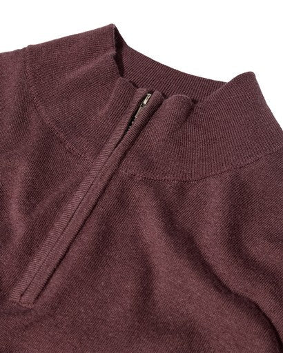 Young Ideas & Henmores -Adam Quarter Zip Knit -283 Huckleberry -M