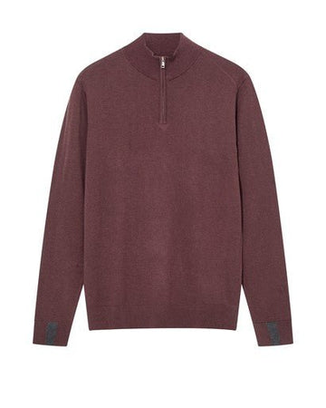 Young Ideas & Henmores -Adam Quarter Zip Knit -283 Huckleberry -M