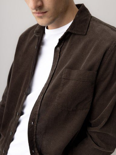 Young Ideas & Henmores -Alden Corduroy Shirt -285 Black Coffee -M