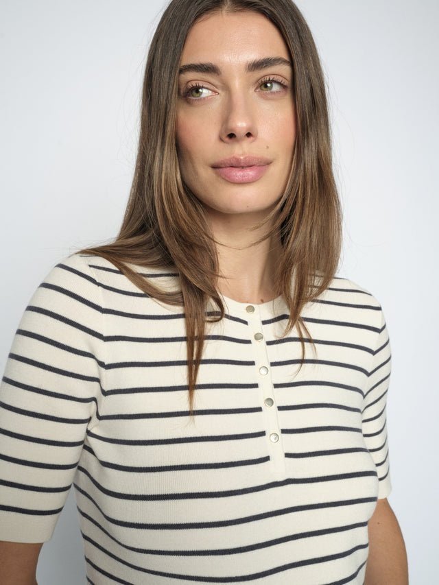 Young Ideas & Henmores -Aliz Caliz Stripe Jersey Top -191 India Ink -XS