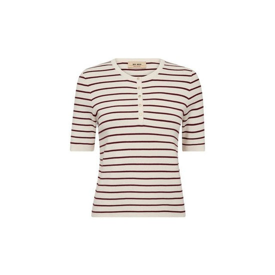 Young Ideas & Henmores -Aliz Caliz Stripe Jersey Top -273 Cabernet -XS