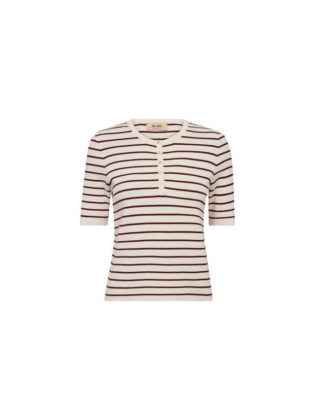 Young Ideas & Henmores -Aliz Caliz Stripe Jersey Top -273 Cabernet -XS