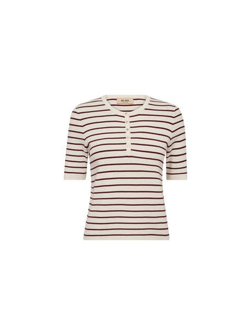 Young Ideas & Henmores -Aliz Caliz Stripe Jersey Top -273 Cabernet -XS