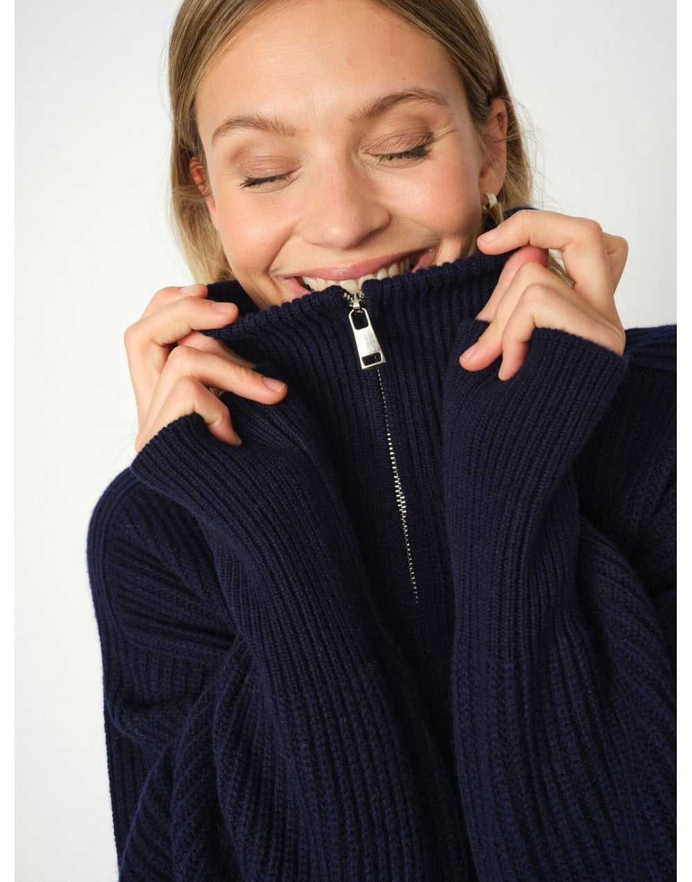 Young Ideas/Henmores - Amity Full Zip Knit - 241 Maritime Blue - XS