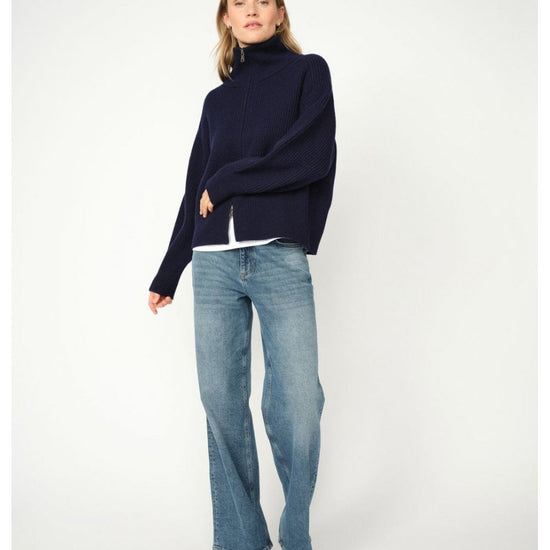 Young Ideas/Henmores - Amity Full Zip Knit - 241 Maritime Blue - XS