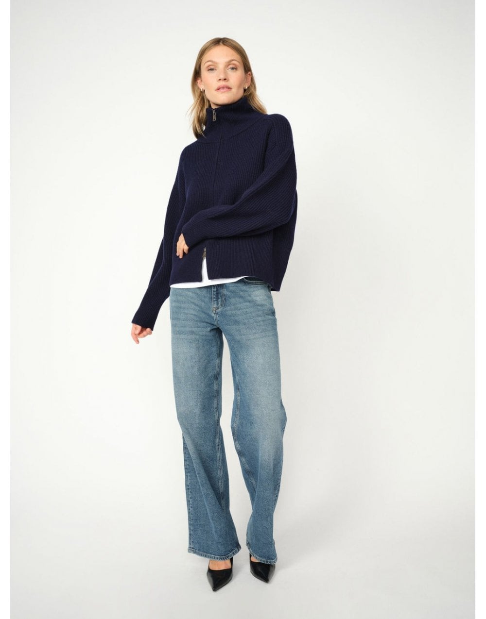 Young Ideas/Henmores - Amity Full Zip Knit - 241 Maritime Blue - XS