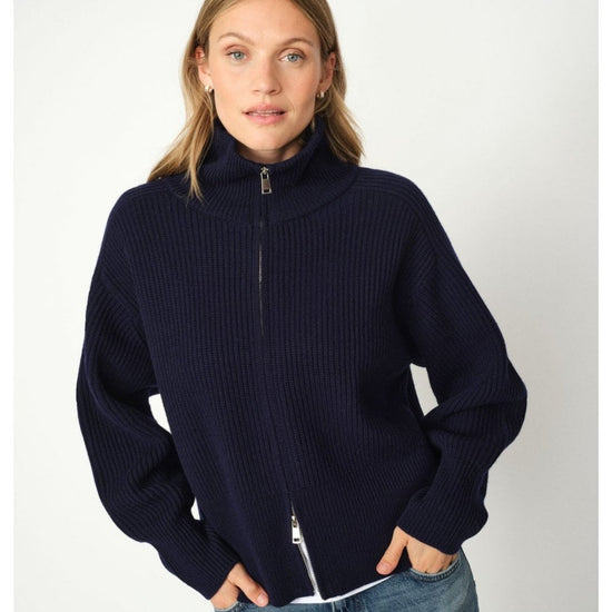 Young Ideas/Henmores - Amity Full Zip Knit - 241 Maritime Blue - XS
