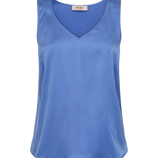Young Ideas & Henmores -Astrid V Neck Silk Tank Top -431 Ultramarine -XS