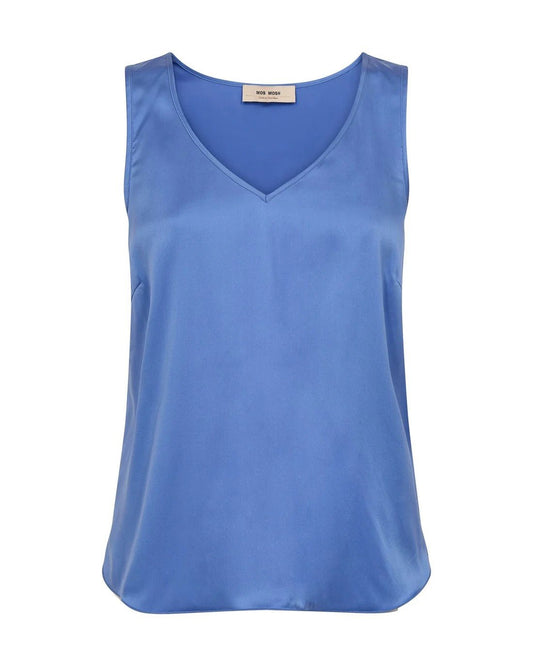 Young Ideas & Henmores -Astrid V Neck Silk Tank Top -431 Ultramarine -XS