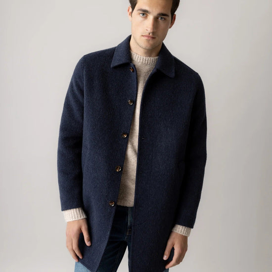 Young Ideas & Henmores -Barkley Wool Coat -468 Salute Navy -M