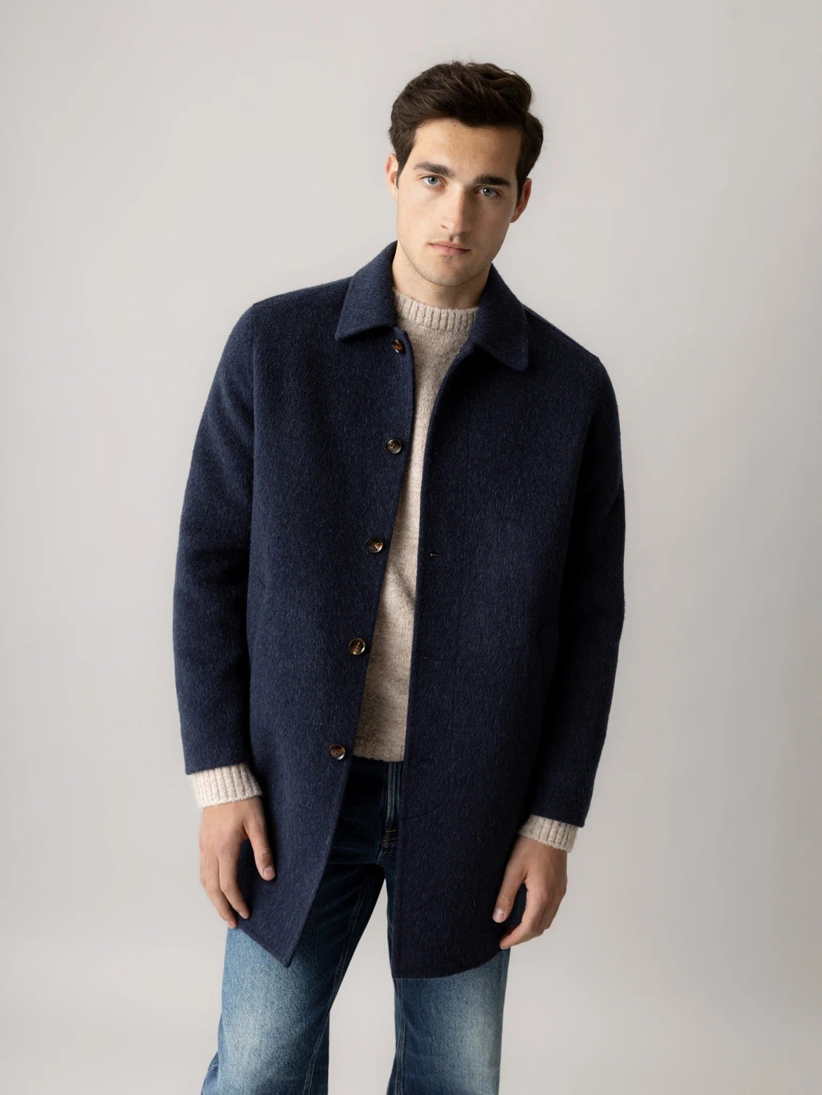 Young Ideas & Henmores -Barkley Wool Coat -468 Salute Navy -M