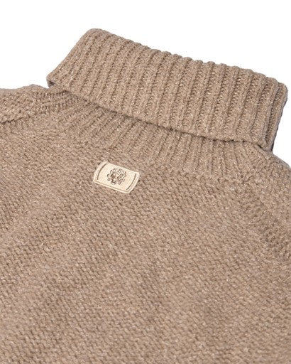 Young Ideas & Henmores -Barnie Cable Knit Roll Neck -677 Incense -M