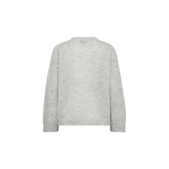 Young Ideas & Henmores -Bernat Aroa Embroidered Jumper -876 Light Grey Melange -XS