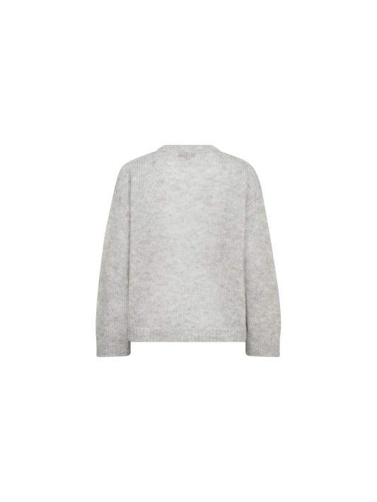 Young Ideas & Henmores -Bernat Aroa Embroidered Jumper -876 Light Grey Melange -XS