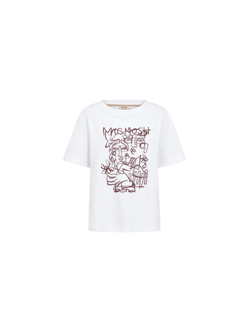 Young Ideas & Henmores -Bernat Crew Neck Graphic T-Shirt -101 White -XS