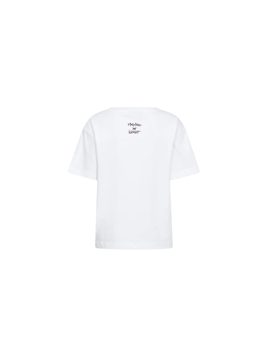 Young Ideas & Henmores -Bernat Crew Neck Graphic T-Shirt -101 White -XS