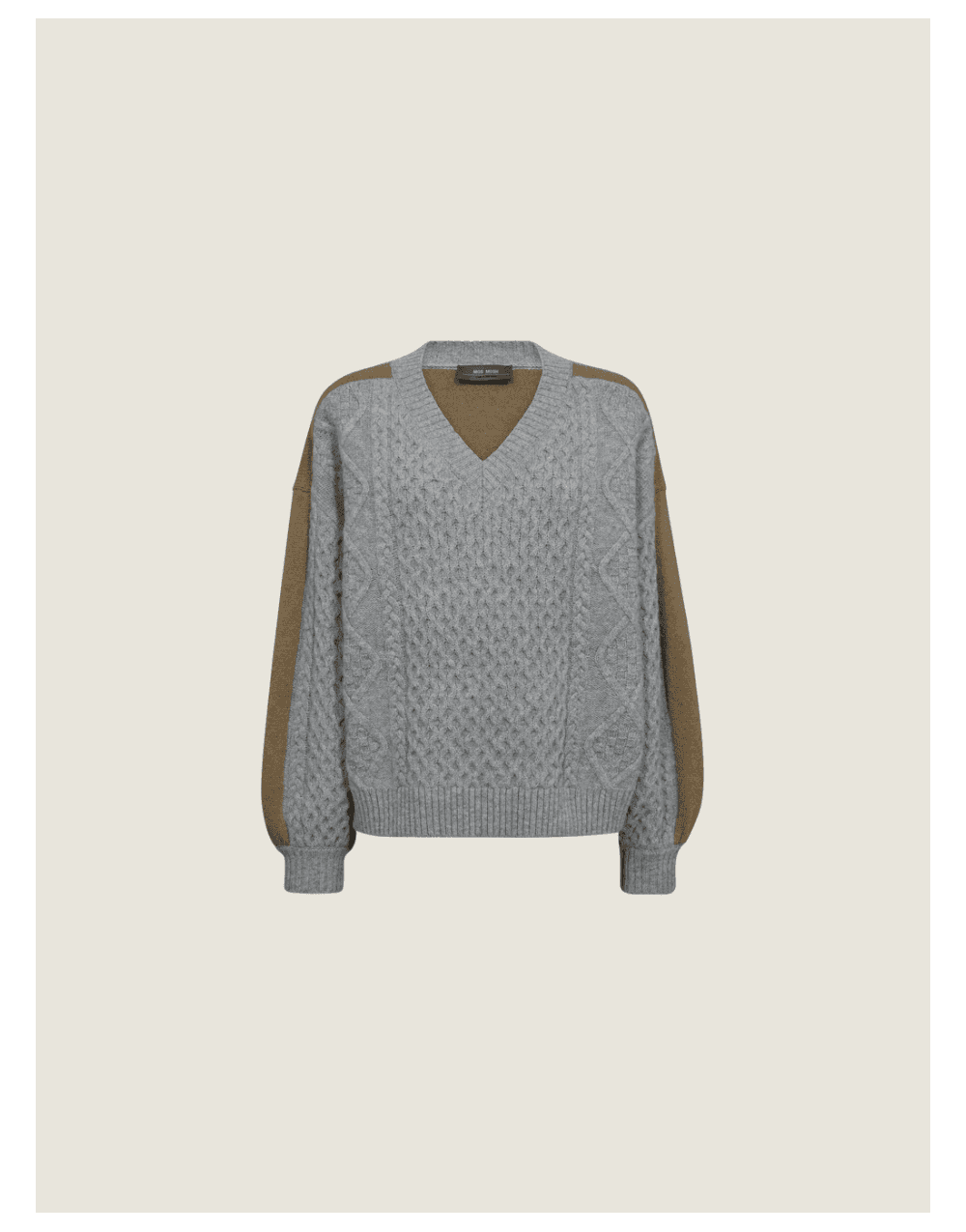 Young Ideas/Henmores - Beth Ottili Contrast V Neck Jumper - 919 Grey Melange Multi - XS