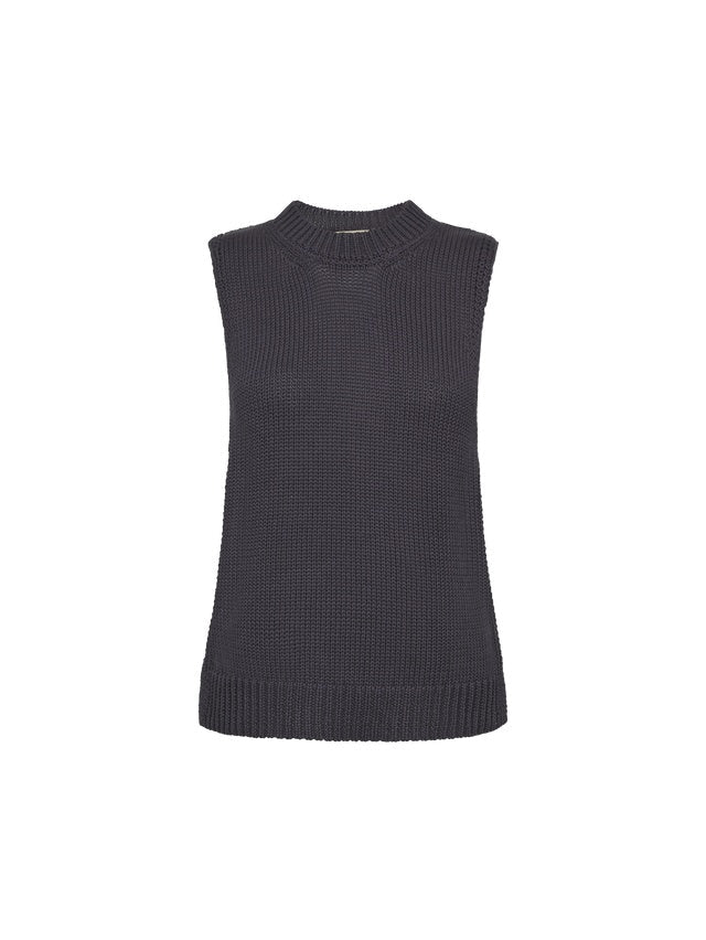 Young Ideas & Henmores -Bine Cotton Sleevless Top -191 India Ink -XS
