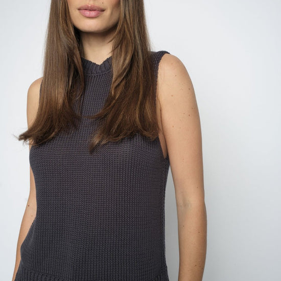 Young Ideas & Henmores -Bine Cotton Sleevless Top -191 India Ink -XS