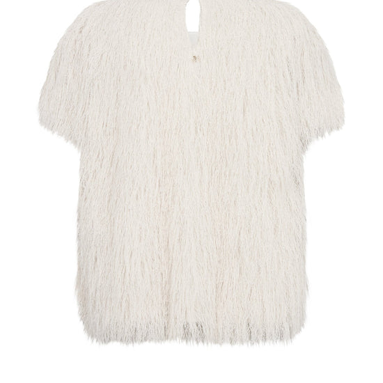Young Ideas & Henmores -Brim Faux Fur T-Shirt -180 Ecru -L