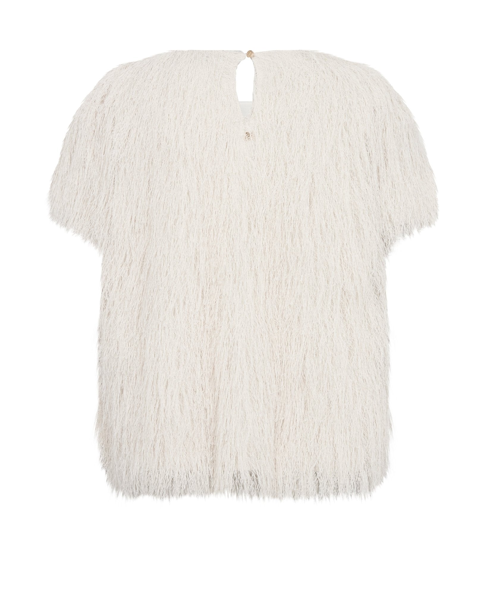 Young Ideas & Henmores -Brim Faux Fur T-Shirt -180 Ecru -L