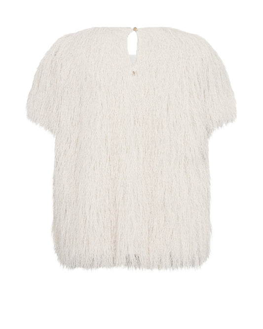 Young Ideas & Henmores -Brim Faux Fur T-Shirt -180 Ecru -L