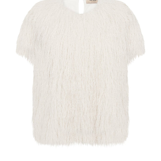 Young Ideas & Henmores -Brim Faux Fur T-Shirt -180 Ecru -L