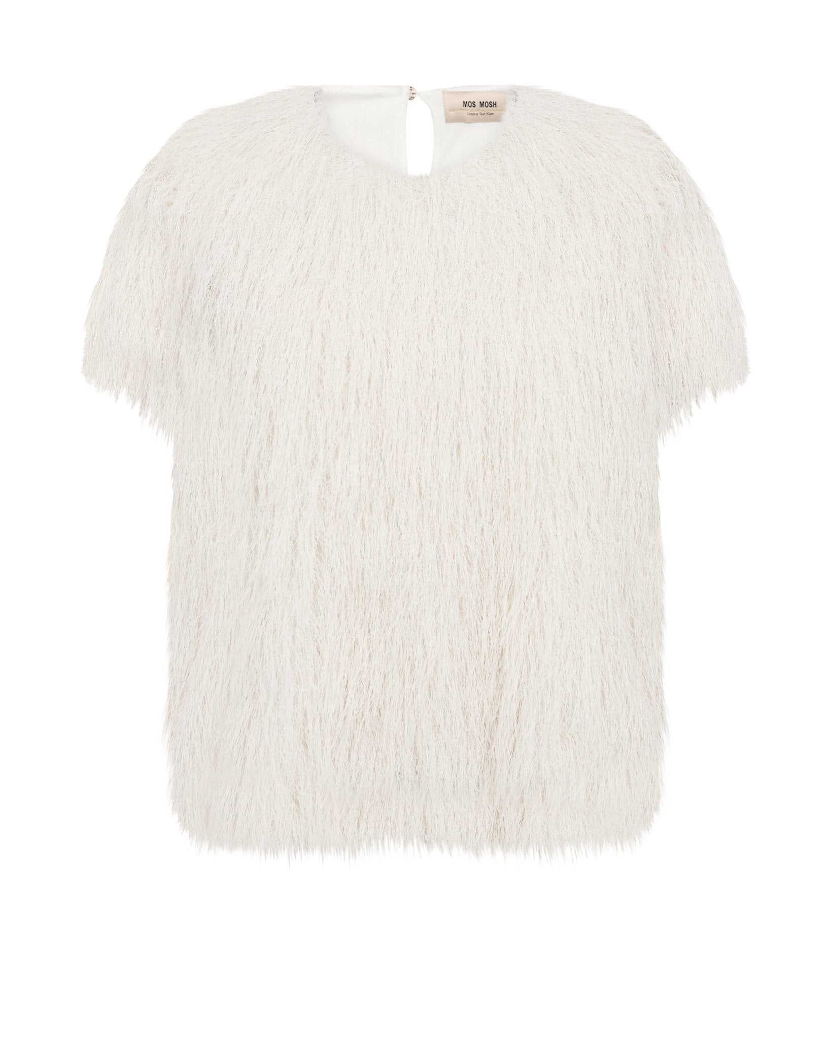 Young Ideas & Henmores -Brim Faux Fur T-Shirt -180 Ecru -L