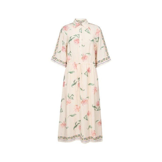 Young Ideas/Henmores - Bunno Big Orchid Dress - 180 Ecru - XS