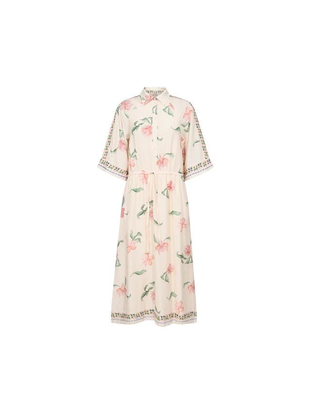 Young Ideas/Henmores - Bunno Big Orchid Dress - 180 Ecru - XS