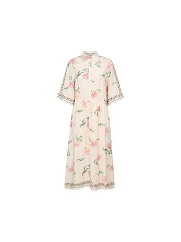 Young Ideas/Henmores - Bunno Big Orchid Dress - 180 Ecru - XS
